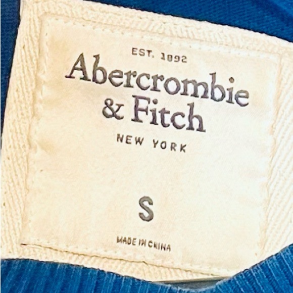 Abercrombie Fitch Shirt Mens S Muscle Fit Long Sleeve Vtg 90s Y2K Moose Blue - Picture 7 of 8